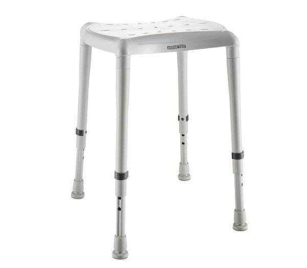 Tabouret De Douche Réglable ART-LAND – Hauteur 40 à 53 Cm (6 Niveaux) – Assise 51,5x31 Cm – Charge Max 136 Kg – Antidérapant Blanc