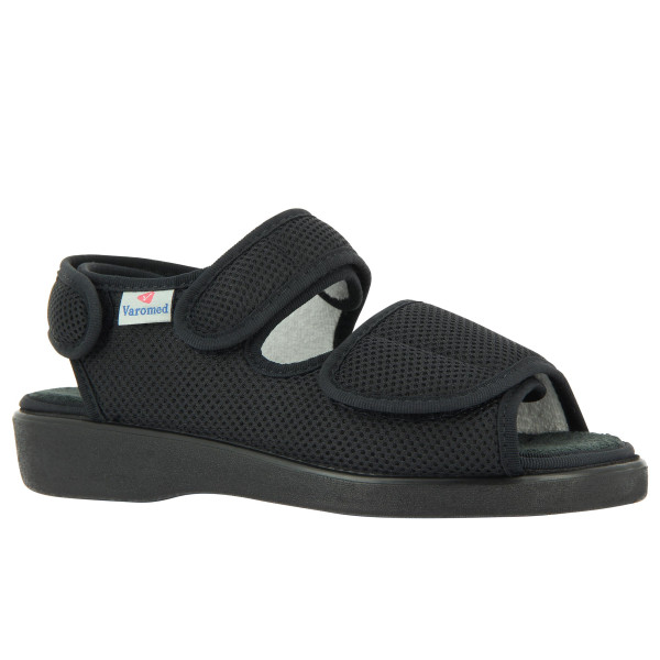 Chaussure Varomed Genève, sandale à velcro, couleur noire