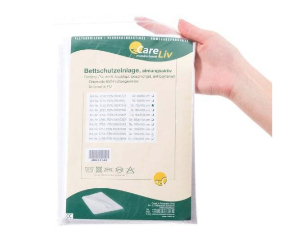CARELINE Bettschutzeinlage Frottee, 70 x 100 cm, Inkontinenz