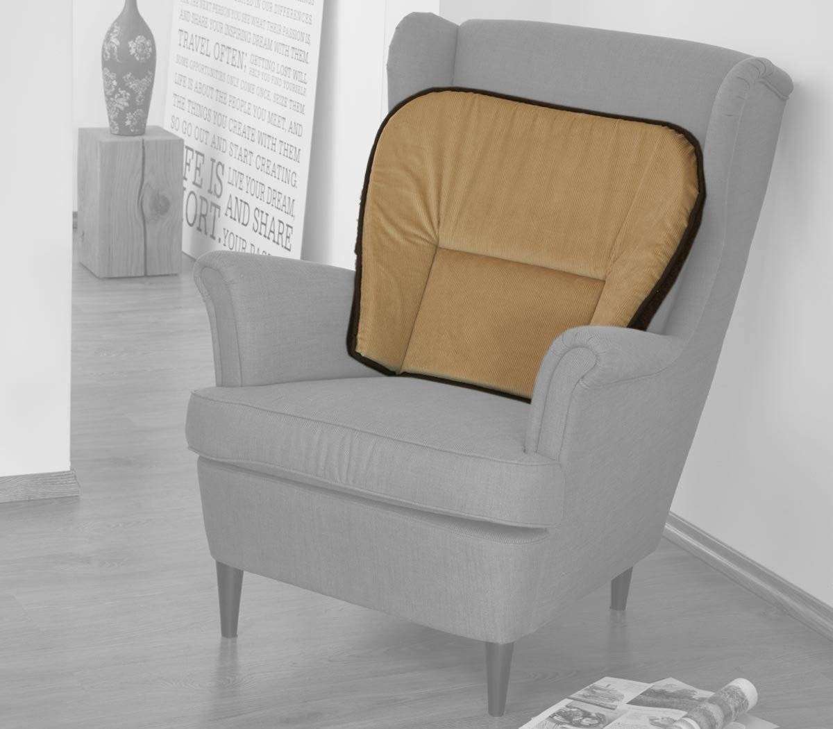 K.&N. SCHURWOLL Coussin de chaise confort en laine vierge, réversible