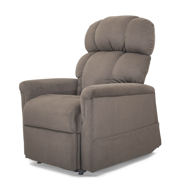 GOLDEN Aufstehsessel mit 2 Motoren in XXL-Größe mit grauem (Maulwurf) Bezug in Soft Touch Samt