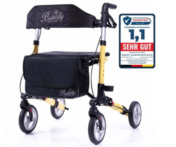 Leichtgewichtrollator Butterfly Premium gelb